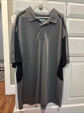 PGA Tour Men's Gray Polo Shirt with Black Accents